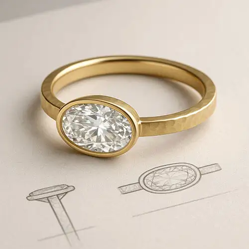 Modern solitaire ring rendering